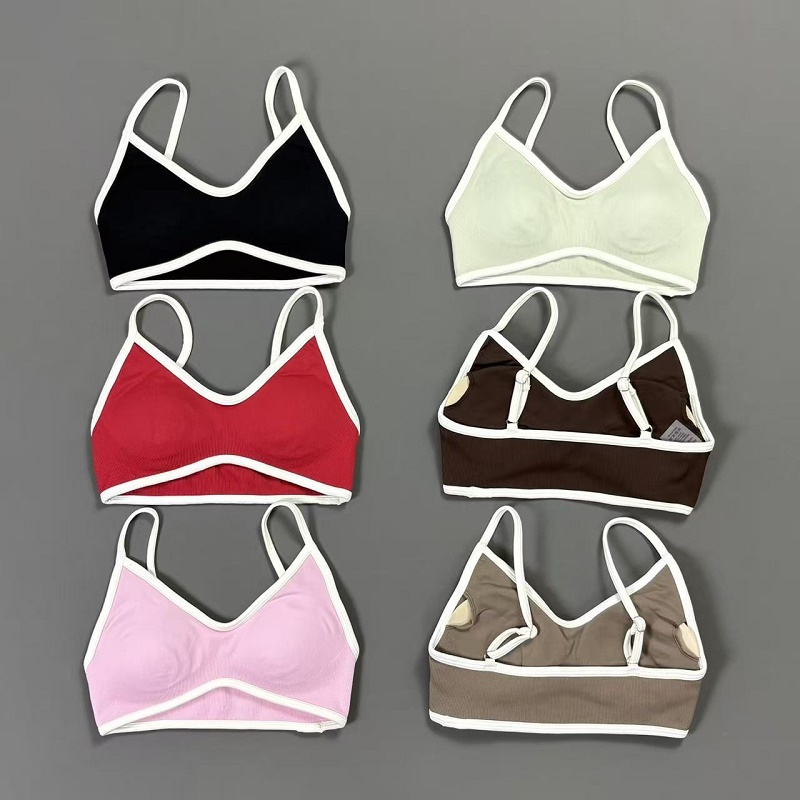 Aquatic Sports Bra - Soutien-gorge de yoga contrastant pour femme,